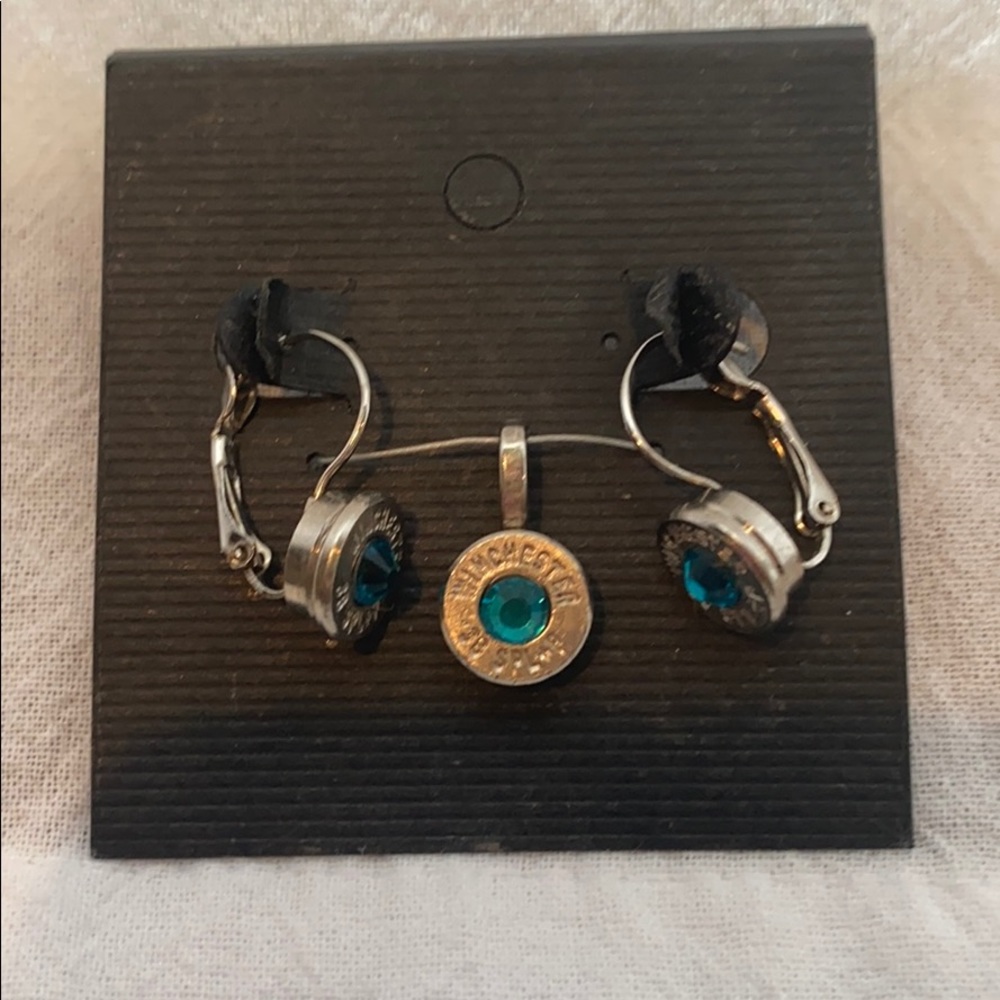 Winchester Bullet earrings & charm for necklace.
